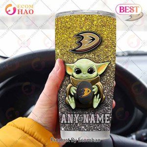 20oz Personalized NHL Anaheim Ducks Baby Yoda Tumbler